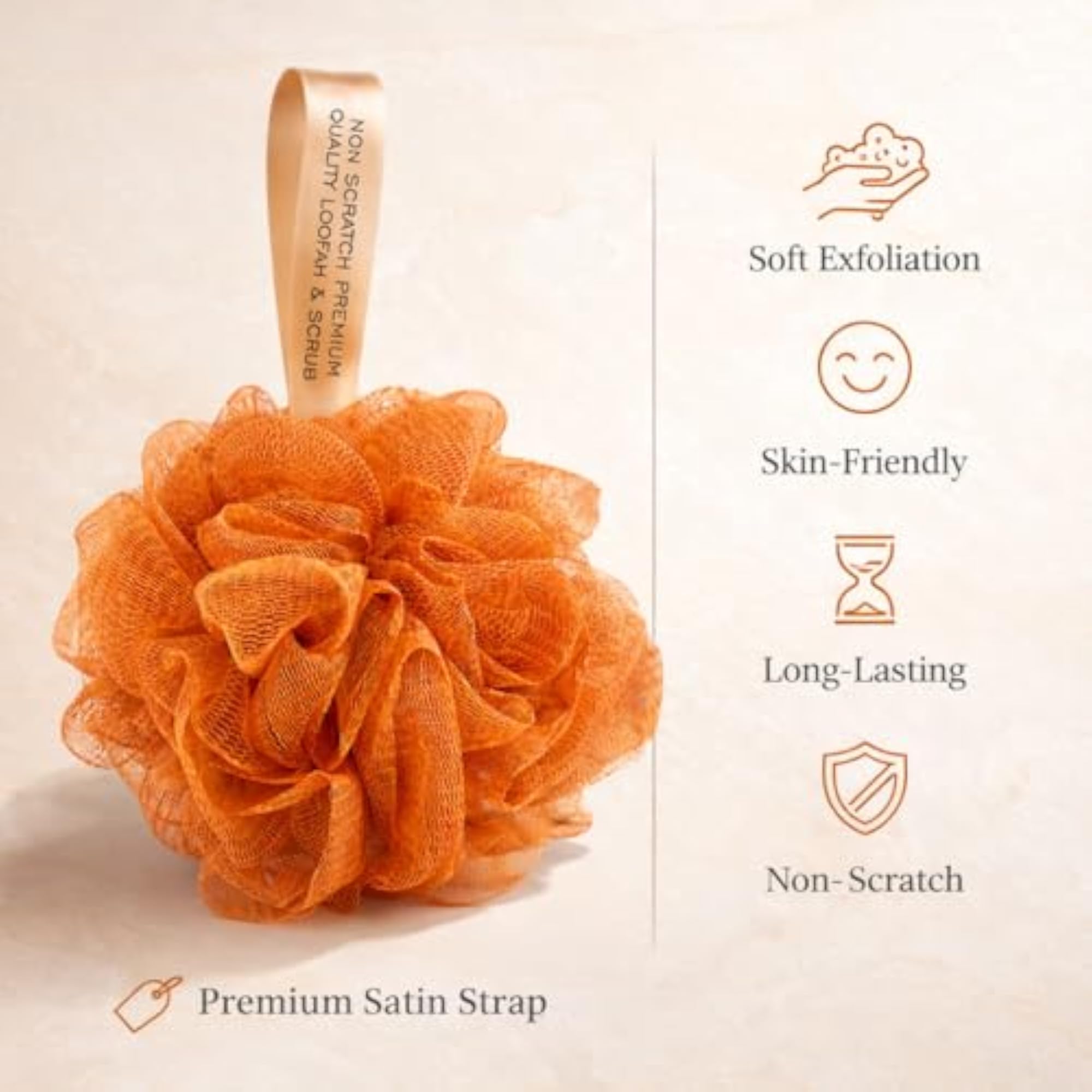 Loofah for Bathing, Ultra Soft & Non-Scratch, Large Size